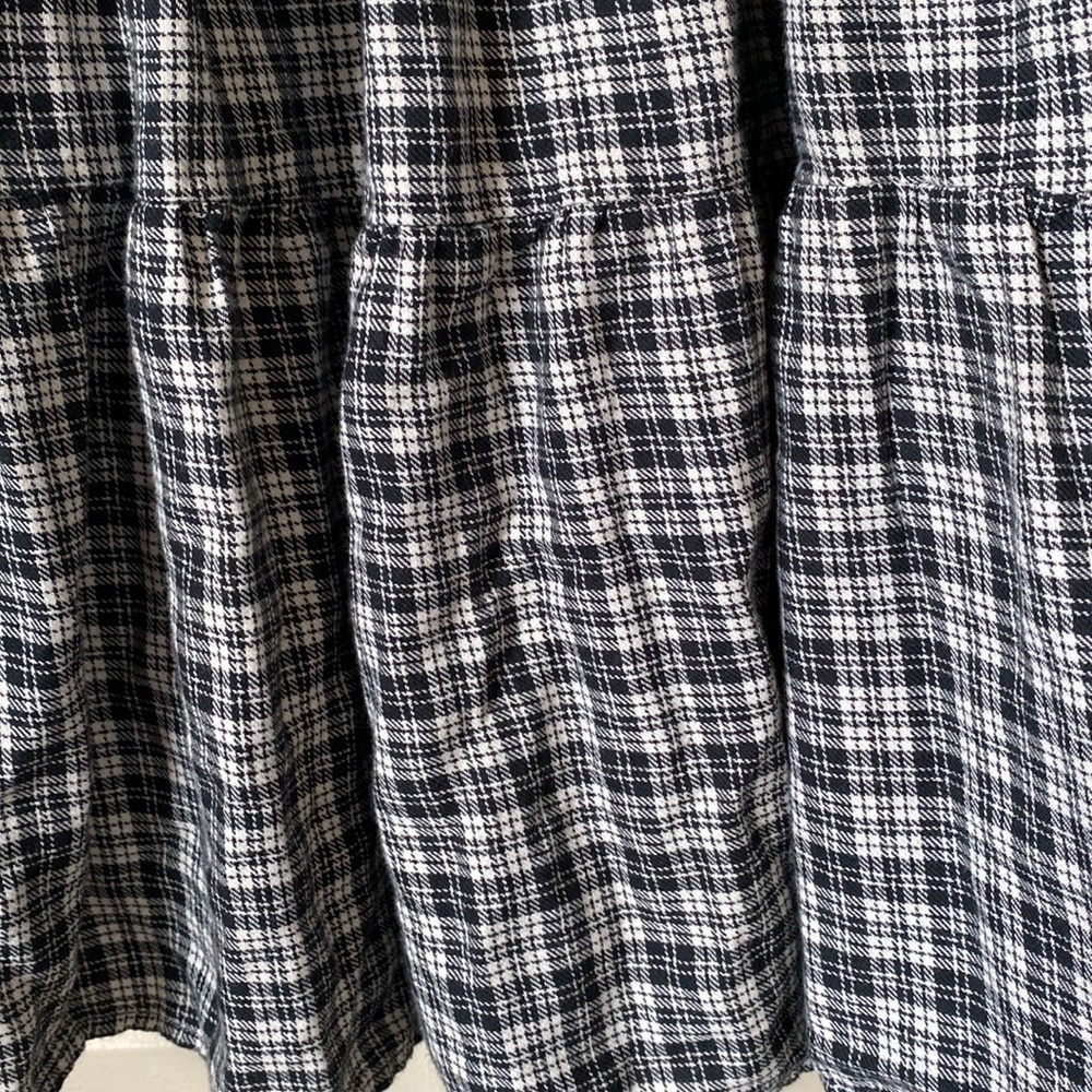 AE Plaid Long-Sleeve Smocked Mini Dress Size SP - Picture 6 of 11